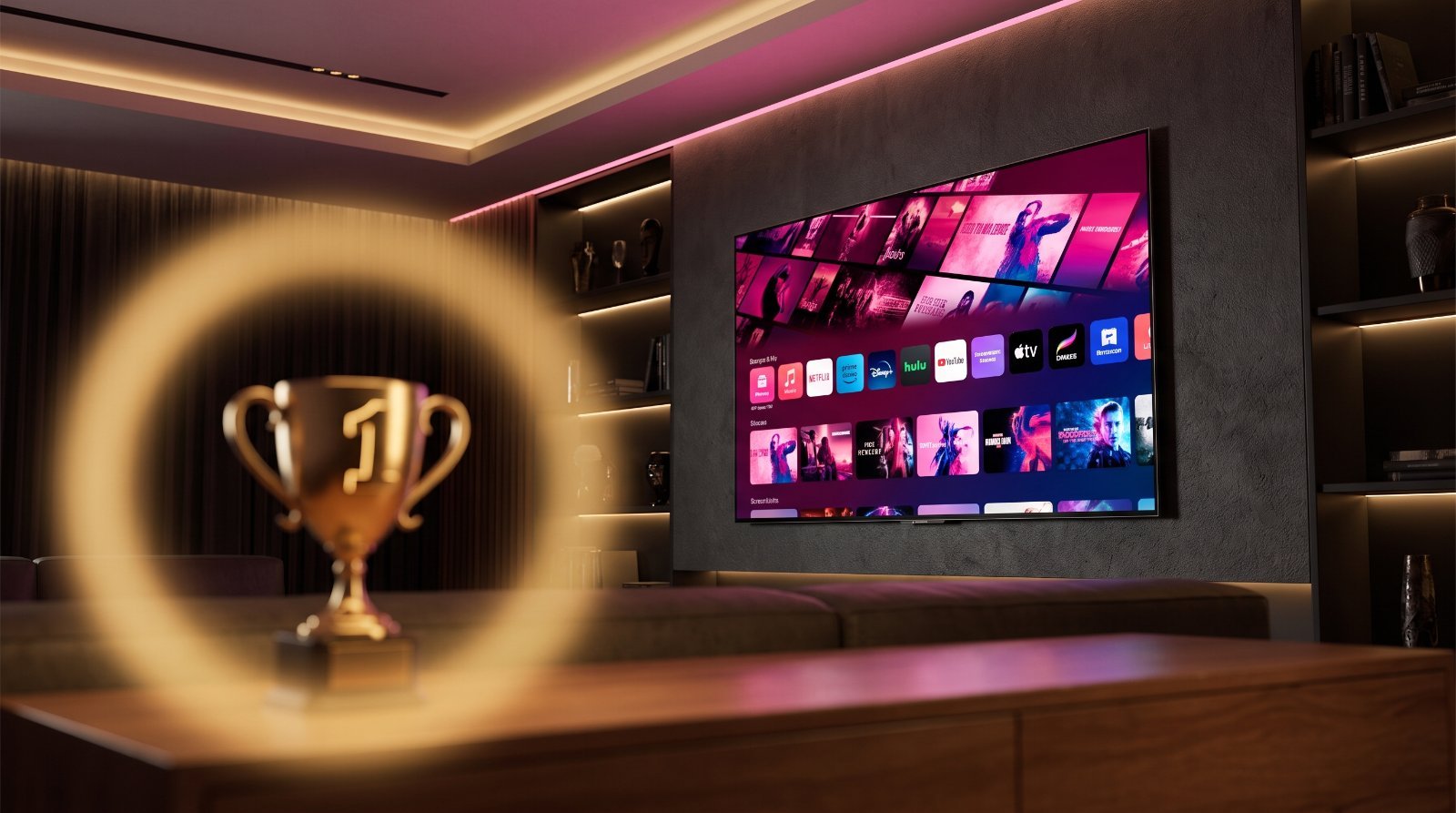Premium 4K Smart TV streaming interface — best IPTV subscriptions 2026