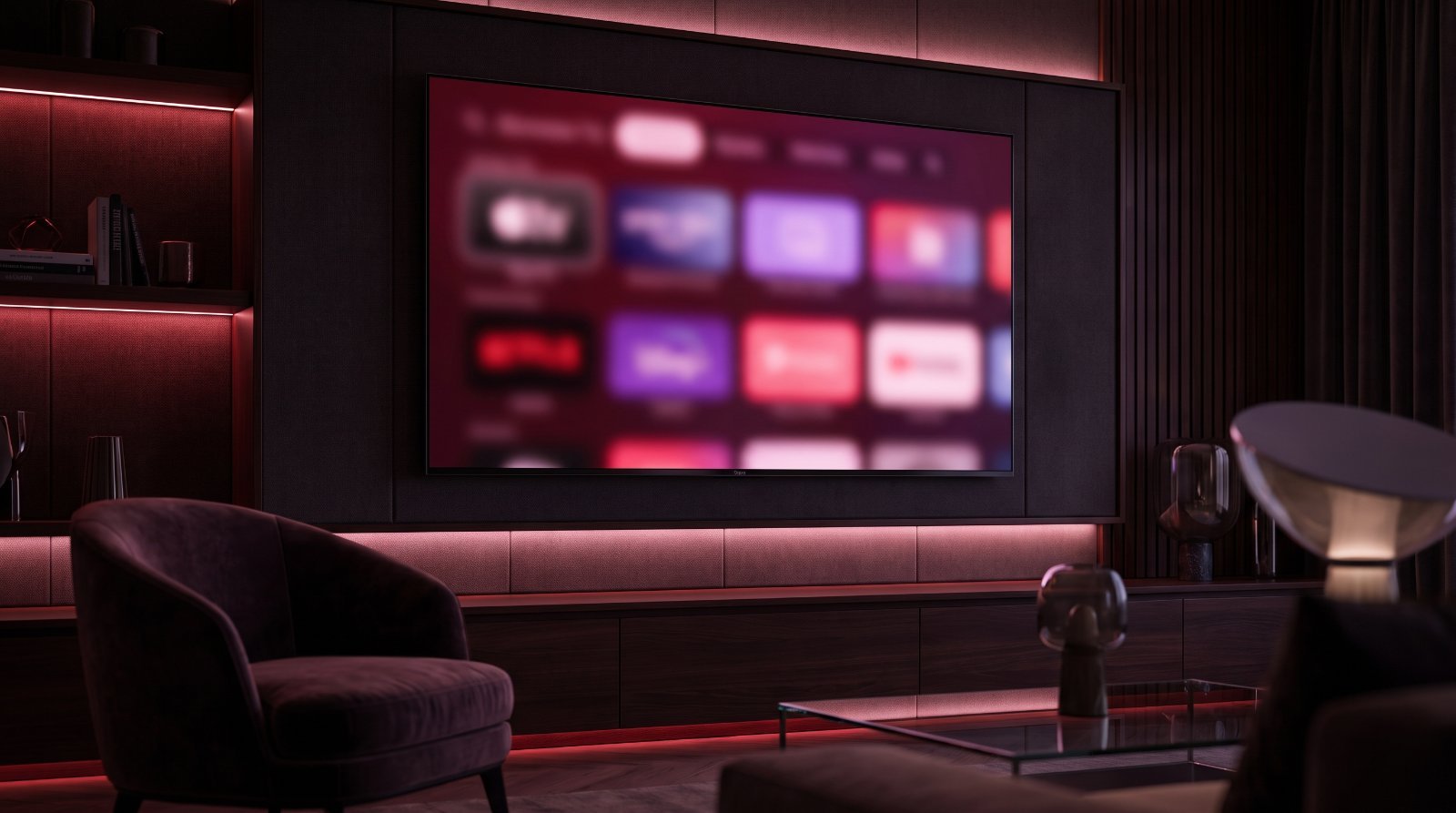 4K Smart TV showing a streaming category menu — IPTV with adult channels guide