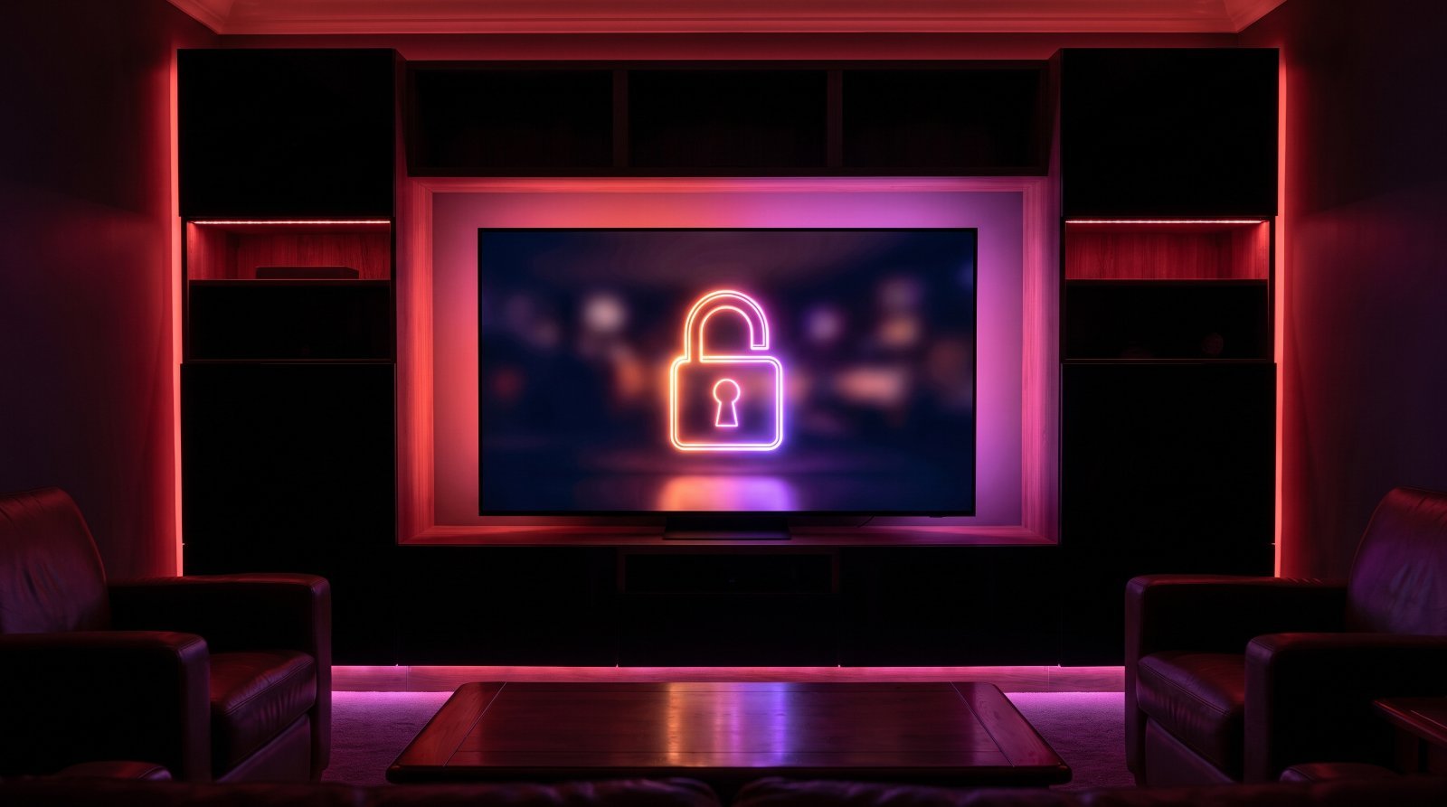 4K TV showing a parental PIN lock screen to unlock adult channels on IPTV
